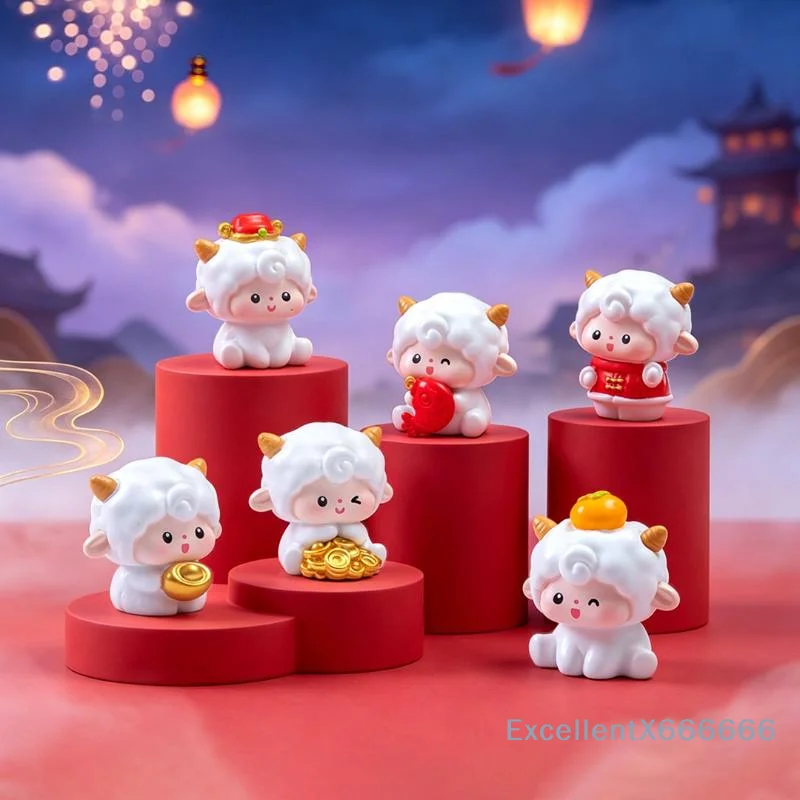 2027 Goat Year Cute Cartoon Zodiac Sheep Micro Landscape Ornaments Festival Gift For Home And Office Decoration Ornament