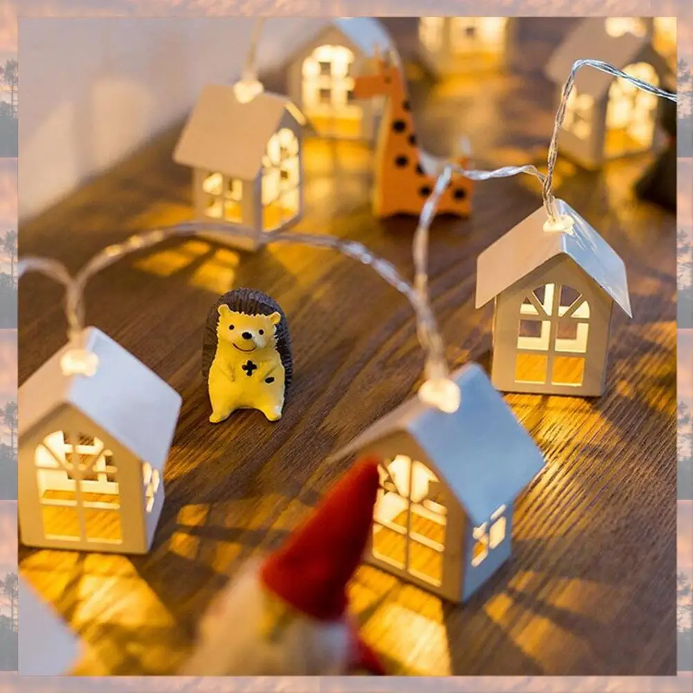 2025 تريند LED جارلاند خشب البيت سلسلة ضوء USB الجنية أضواء داخلية أبيض دافئ