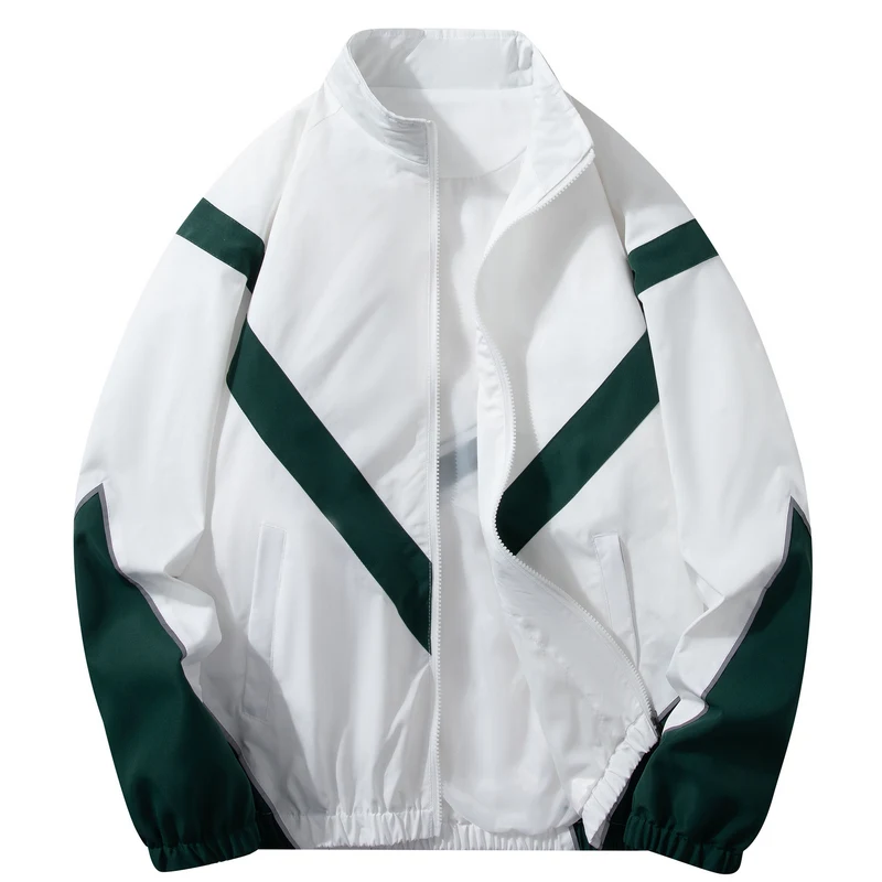 2026 Zipper Pocket Outdoor Waterproof Jacket Men Spring Autumn Casual Loose Fit Versatile Stand Collar Reflective Jacket
