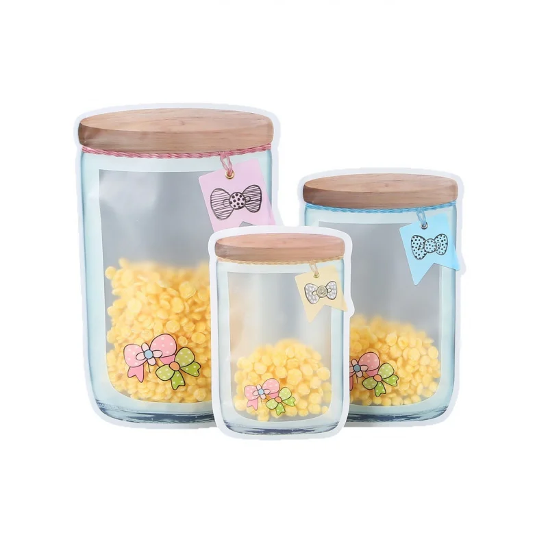 السفر المحمولة ميسون جرة ختم التعبئة والتغليف حقيبة غير النظامية الذاتي الدائمة كيس بلاستيكي ذاتي الغلق سميكة شاي الأعشاب الفواكه المجففة وجبات خفيفة الحلوى