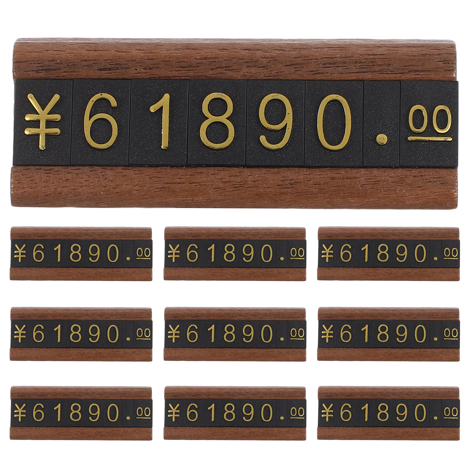 

10 комплектов ценников для ювелирных изделий: деревянные и пластиковые ценовые блоки для розничных магазинов, маленькие ценники для ювелирных прилавков