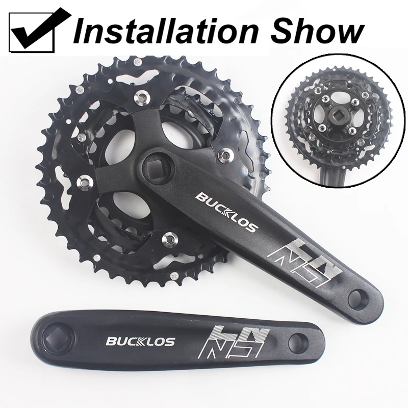 BUCKLOS 104BCD Mountain Bike Crankset 170mm Crank MTB Chainring 24 32T 42T Triple Speed Chainwheel 3x10 Bicycle Sprocket