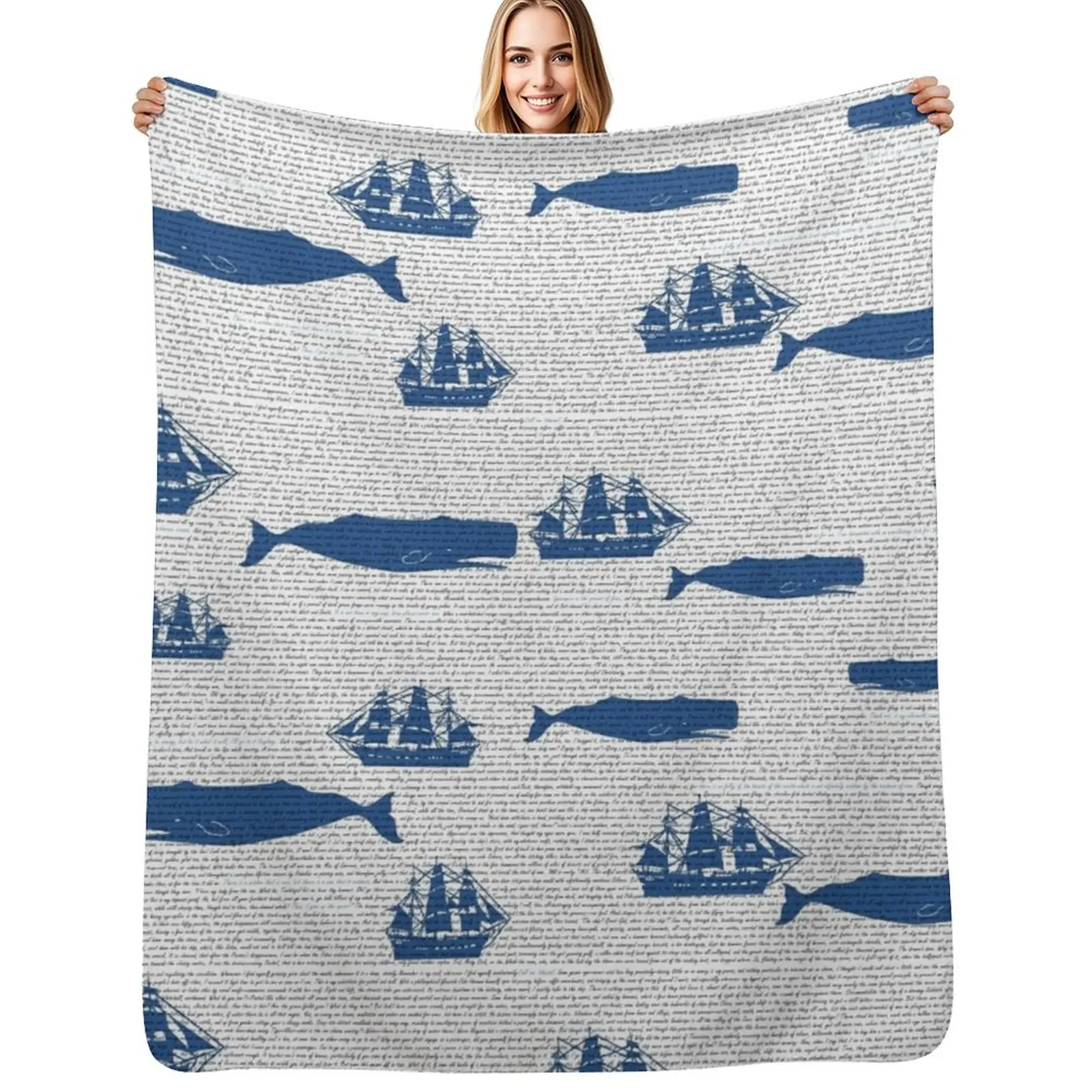 

moby dick Throw Blanket decorative Bed covers Warm For Decorative Sofa Blankets