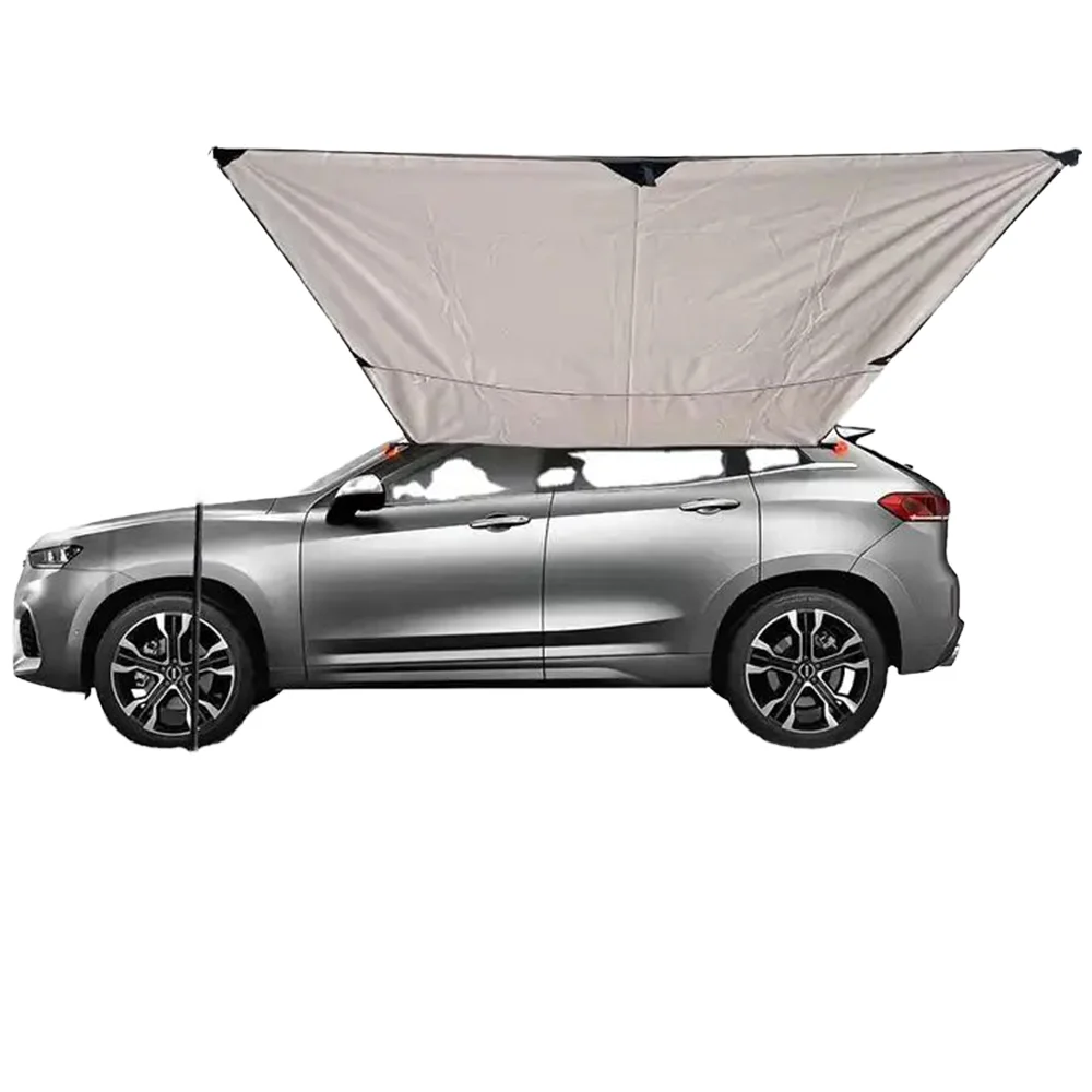 

Outdoor Inflatable Canvas Roof Car Side Tarp Awning Tent Car Shelter Folding Tarp Camping Tent