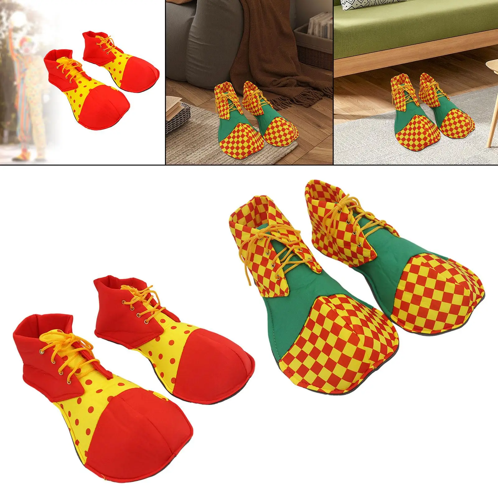 Adult Clown Shoes Props Funny Decor Fancy Outfit Men Women Footwear for Stage Performance Party Favors Masquerade Birthdays Xmas