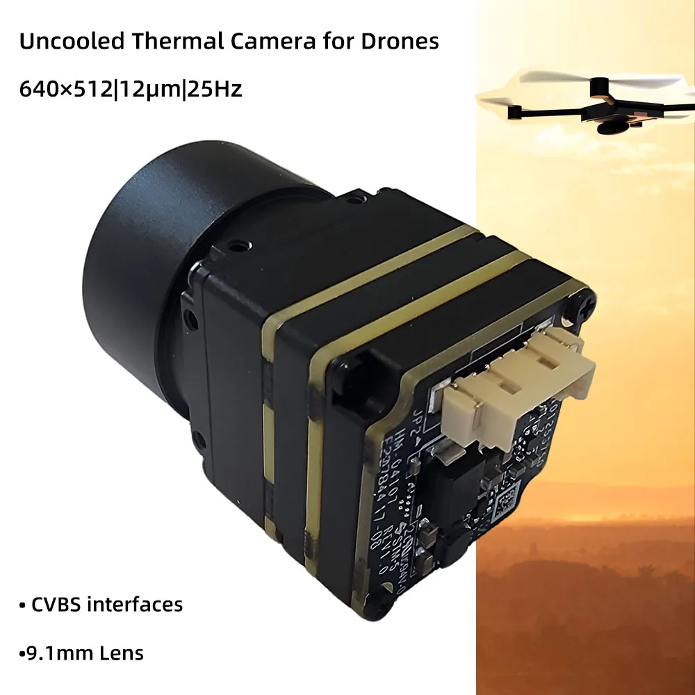 HM-TM56-9RGC High Resolution CVBS 640*512 9MM Radiation Fpv Camera Infrared Camera Night Vision Mini Thermal Camera For Drone