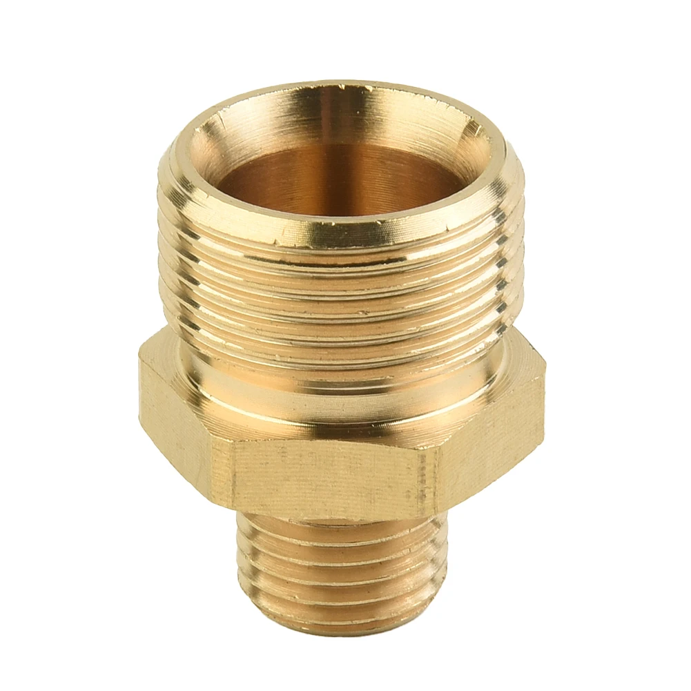 Brass M22 x 15mm External Thread to G1/4 Inch Internal Thread Adapter for Pressure Washer System Compatibility