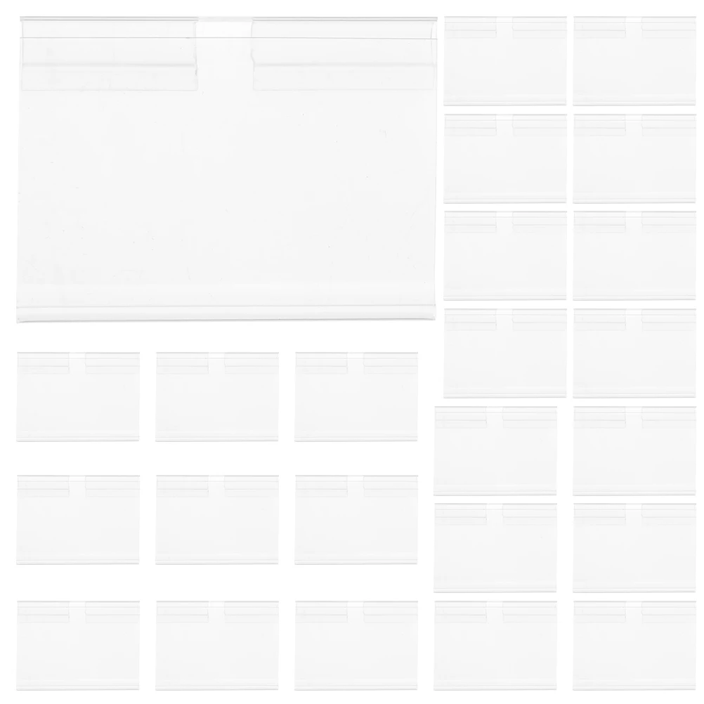 100pcs Label Holders For Shelves Clear Shelf Label Clips Price Stand Retail Sign Display Merchandise Tag Holder Shelf Price Sign