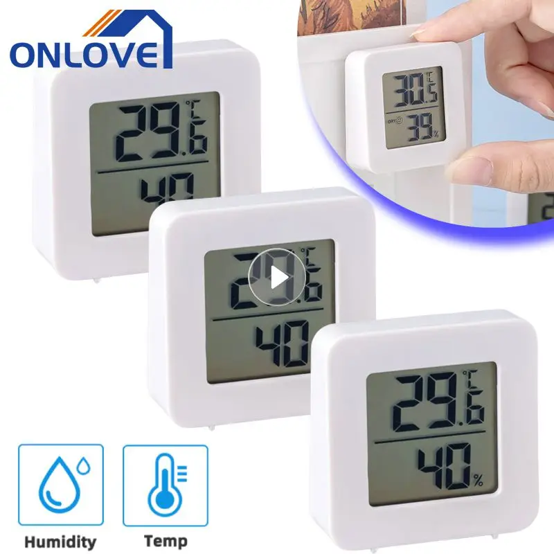 Mini LCD Digital Room Thermometer Magnetic Temperature Sensor Humidity Meter Portable Indoor Hygrometer Gauge Weather Station