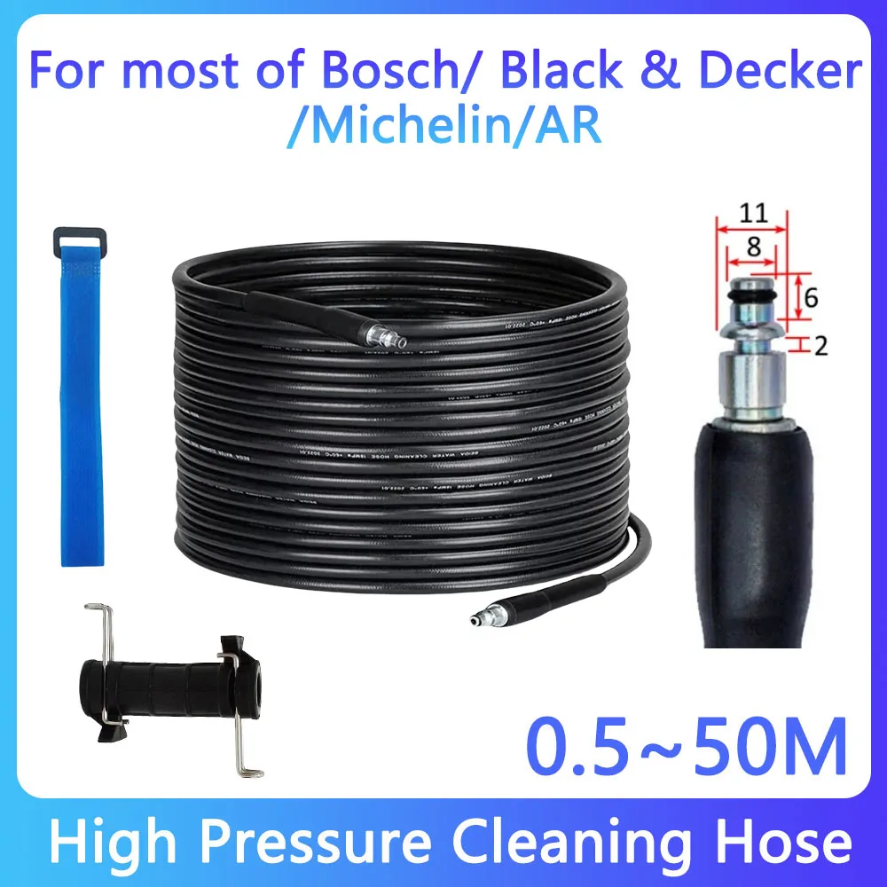 High Pressure Extension Hose For most of Bosch/ Black & Decker/Michelin/AR Car Washer Pipe Cord Pressure Cleaning Hose 0.5-50M