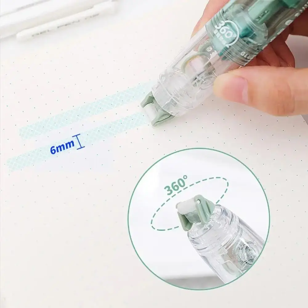 Eraserable Dispensing Glue Portable Replaceable Correction Belt Type Double-Sided Glue Press-type Dispensing Pen School Office