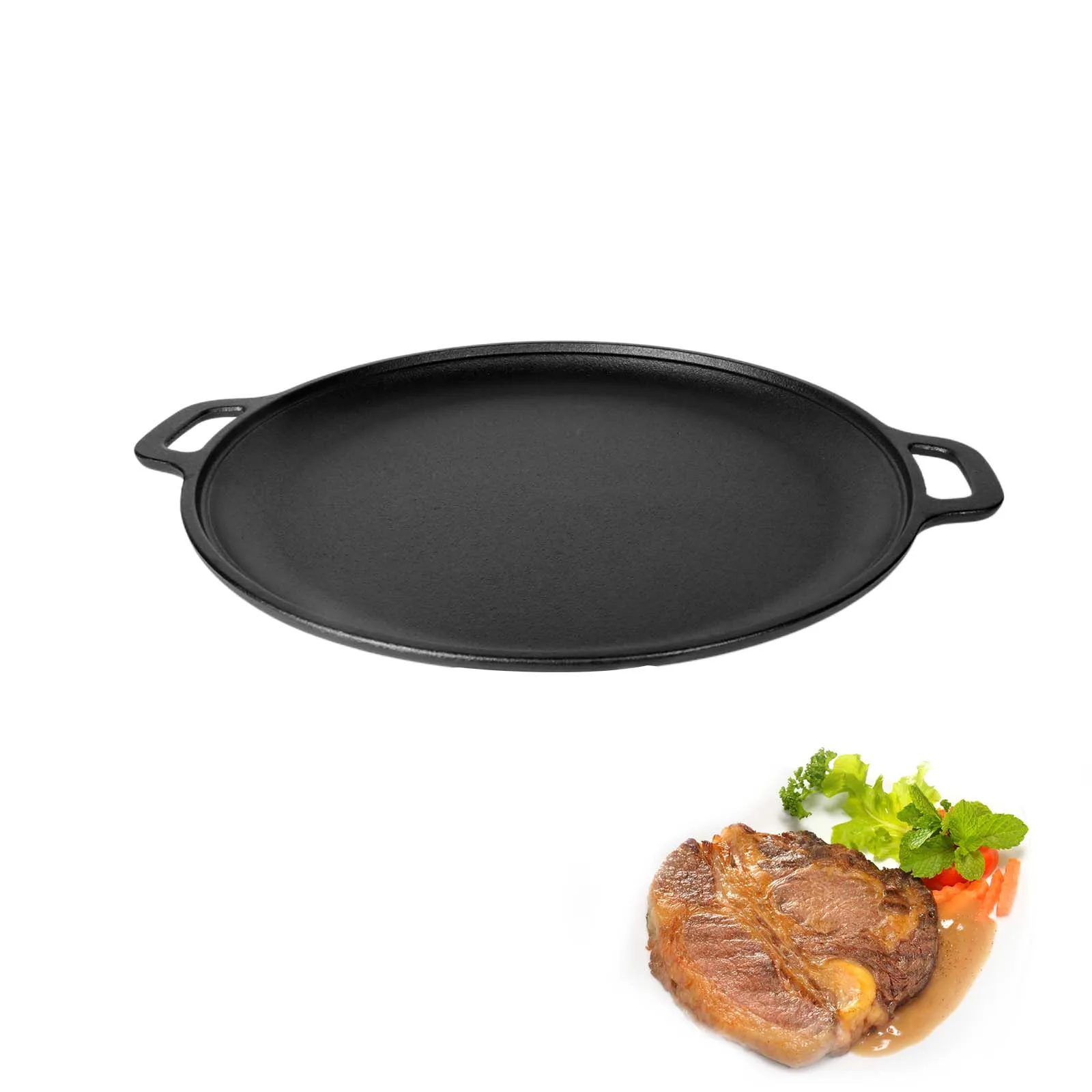 Image of Unbeschichtete, vorgewürzte Gusseisenpfanne, universell für Herd, Ofen, Grill und offenes Feuer geeignet, zum Braten und Rösten, Kochgeschirr für die Küche.