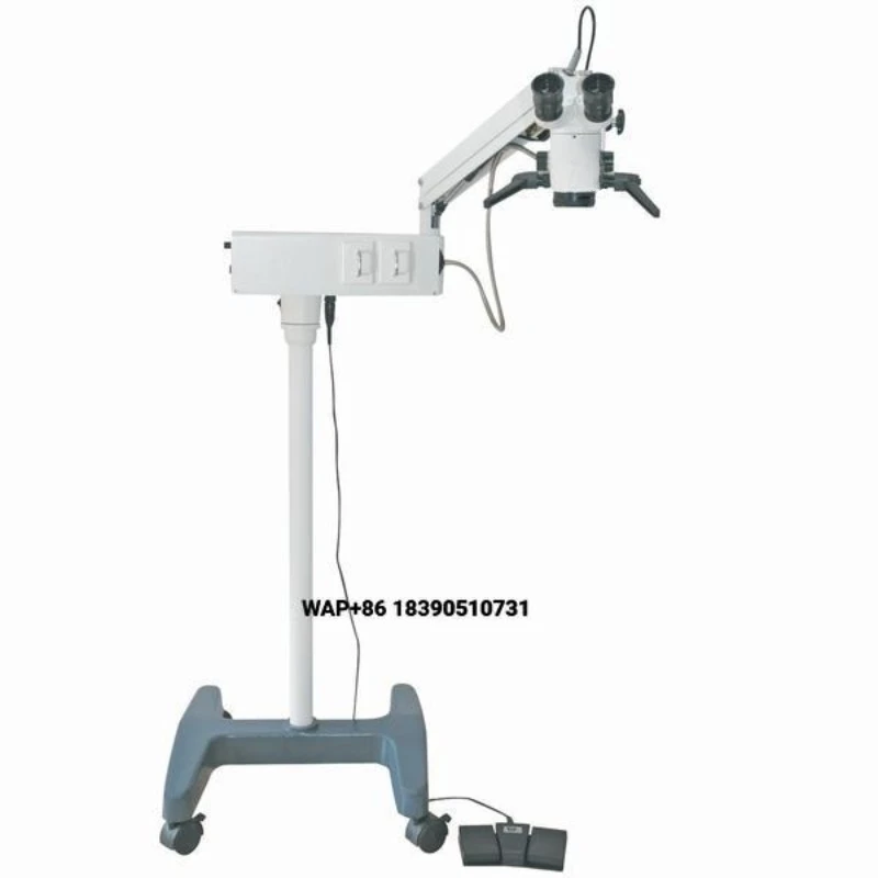 OM-V50 Surgical Microscope, Portable Ophthalmic Surgical Microscope with Roller Base, Coaxial Illumination, Suitable for Hospita