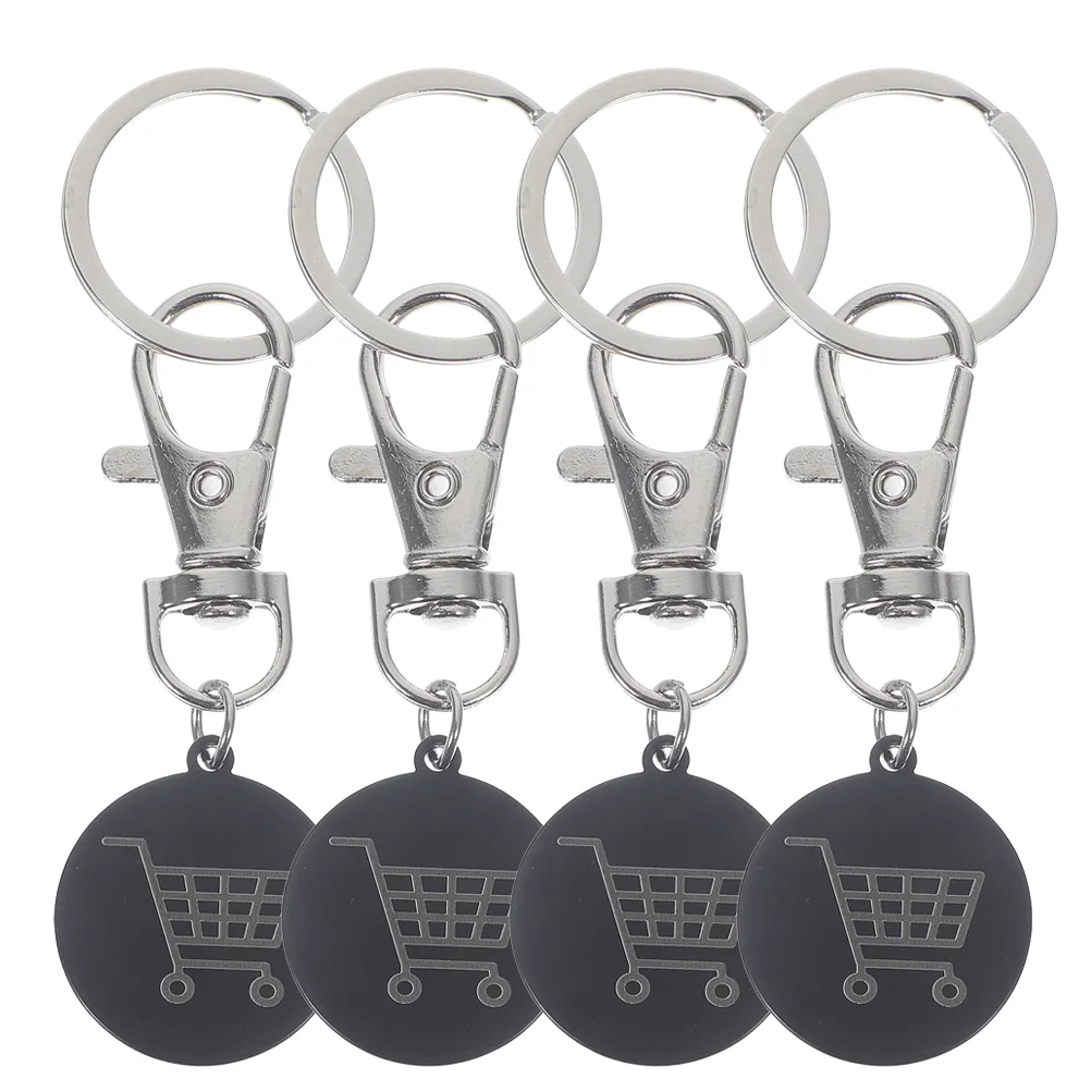 LLavero de Metal para llaves de carro de la compra, soporte para fichas, 4 piezas