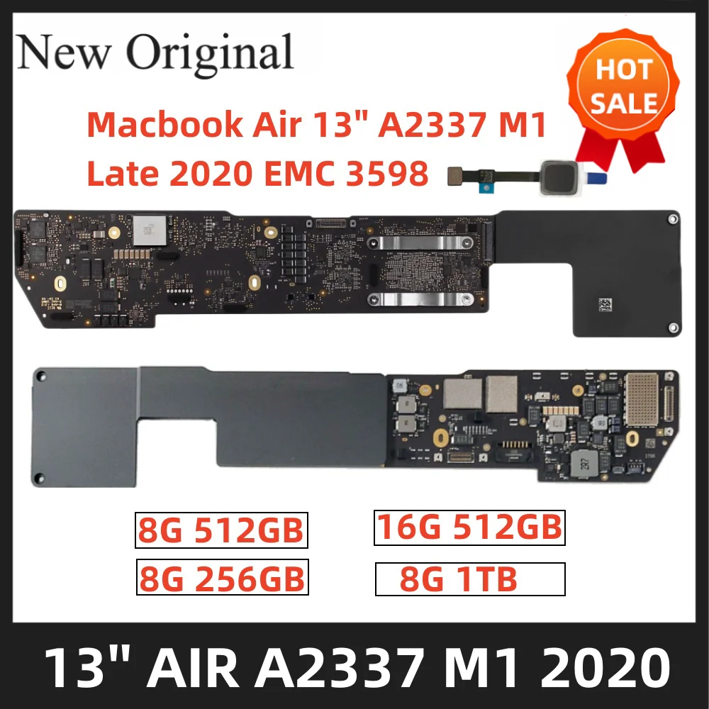 

A2337 Logic board for MacBook Air Retina 13'' A2337 2020 EMC 3598 MGN63 MGN73 M1 820-02016-A Logic board Motherboard Mainboard