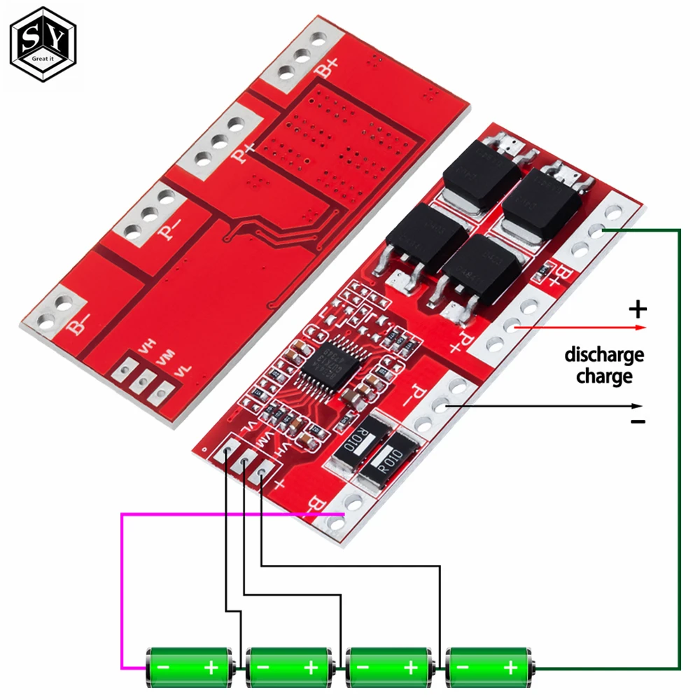 4S 30A High Current Li-ion Lithium Battery 18650 Charger Protection Board Module 14.4V 14.8V 16.8V Overcharge Over Short Circuit