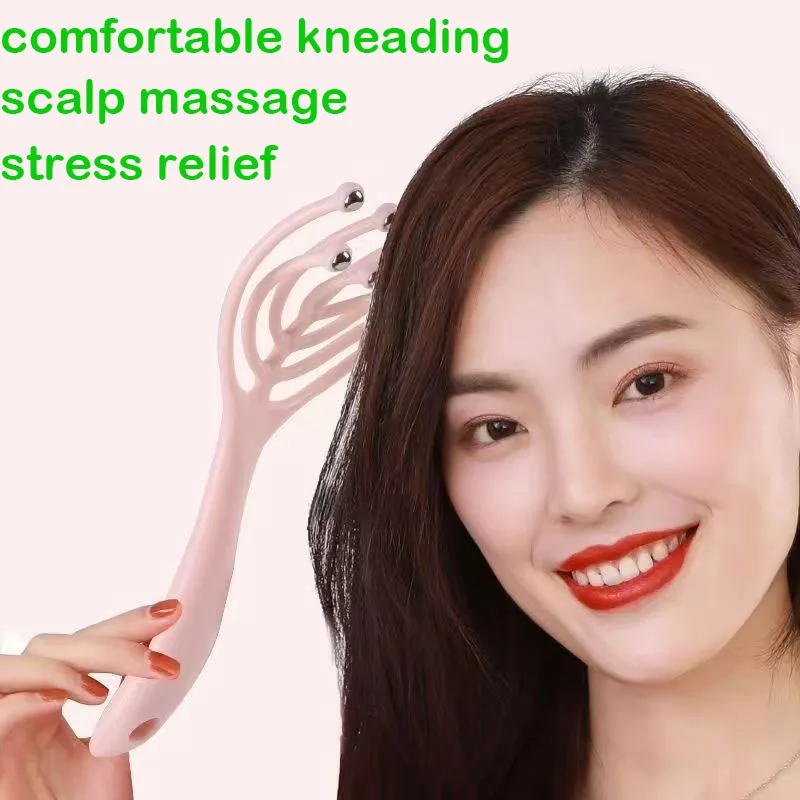 

9 Claw Head Massager with Rolling Balls Scalp Scratcher 5 Finger Design Soul Extractor Stress Relief Tool