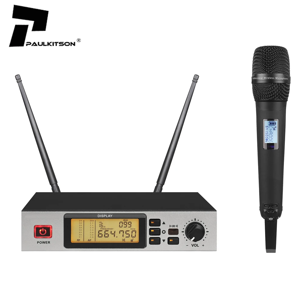 MK120 True Diversity Wireless Microphone Metal Dual Professional Uhf Co Microphones Cordless Wireless Professional