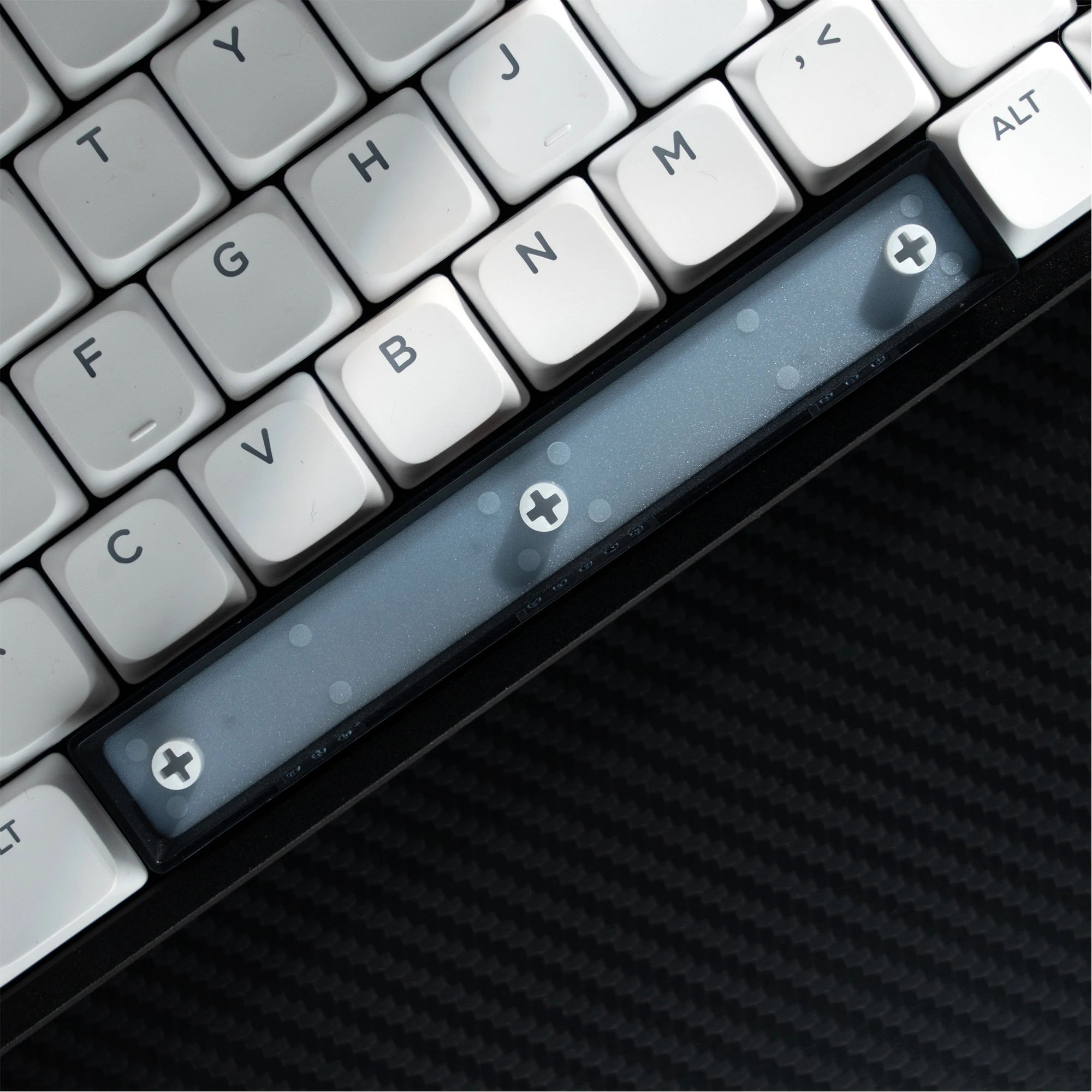 XVX Low Profile Keycaps BOW Shine Through Skyline R2 Double-Shot PBT Key Cap Compatible ASIN US Black/White 127 Keys