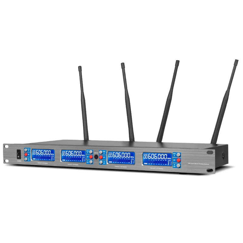 2800 Professional UHF Micro 4 Channel Lavaliere Handheld Microphones With Bodypack Transmitter