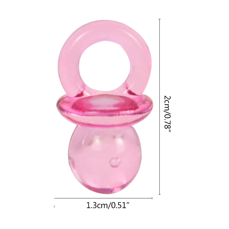 50Pcs Blue/Pink/Transparent Clear Mini Pacifiers Baby Shower Favors Girl Boy Gender Reveal Birthday Cake Decorations Christening