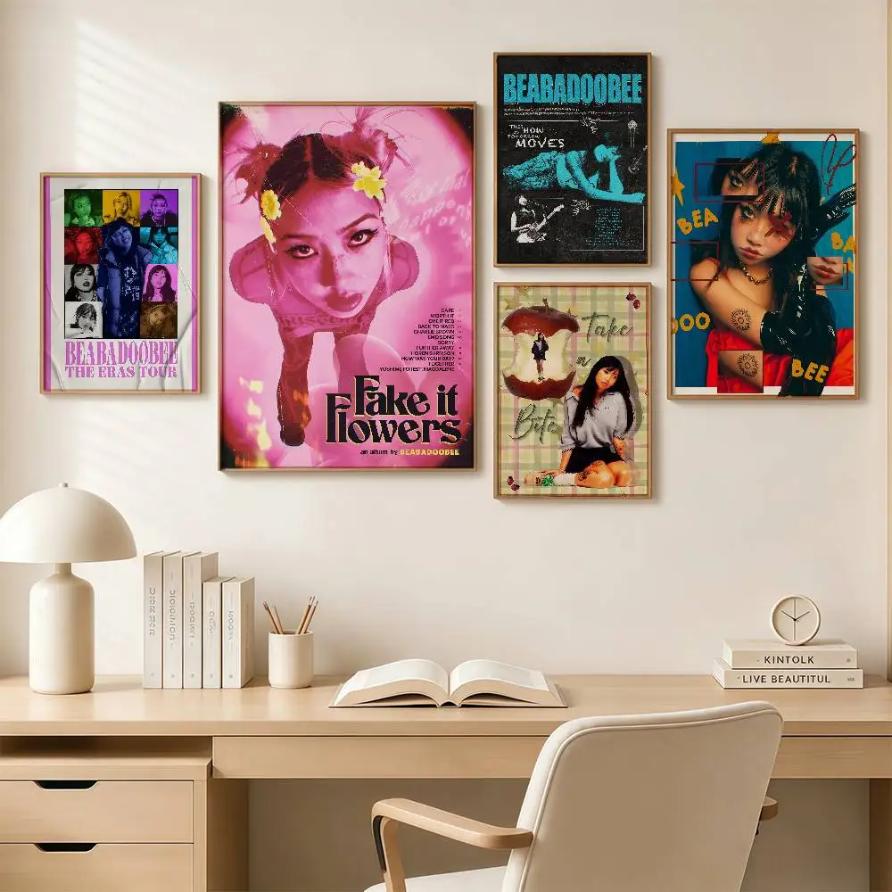 singer B-Beabadoobee Posters Wall Art Retro Painting Home Room Cafe Club Dorm Wall Decor