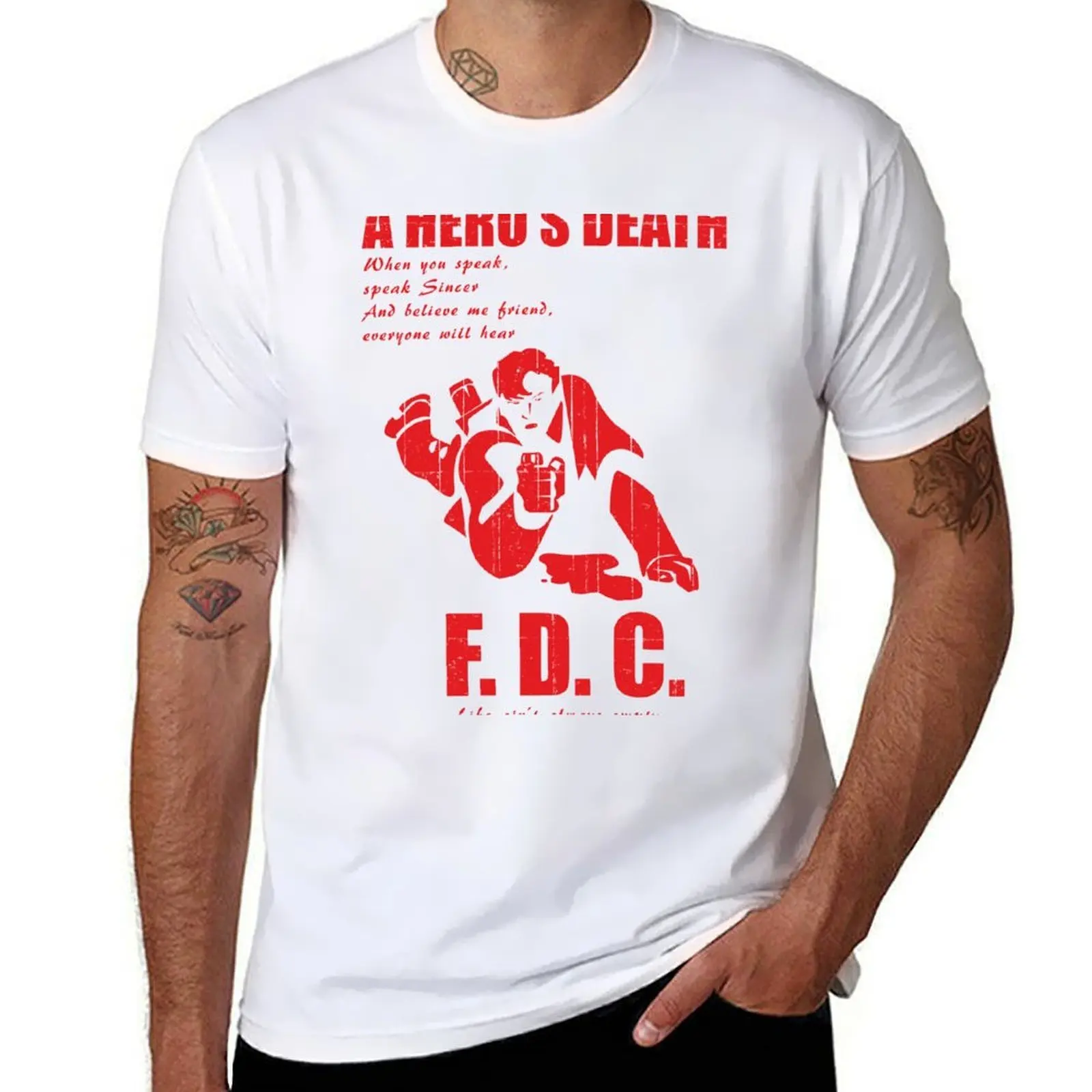 A hero's death FDC T-Shirt printed t shirts for man t shirt custom print funny t shirts cotton T-shirt