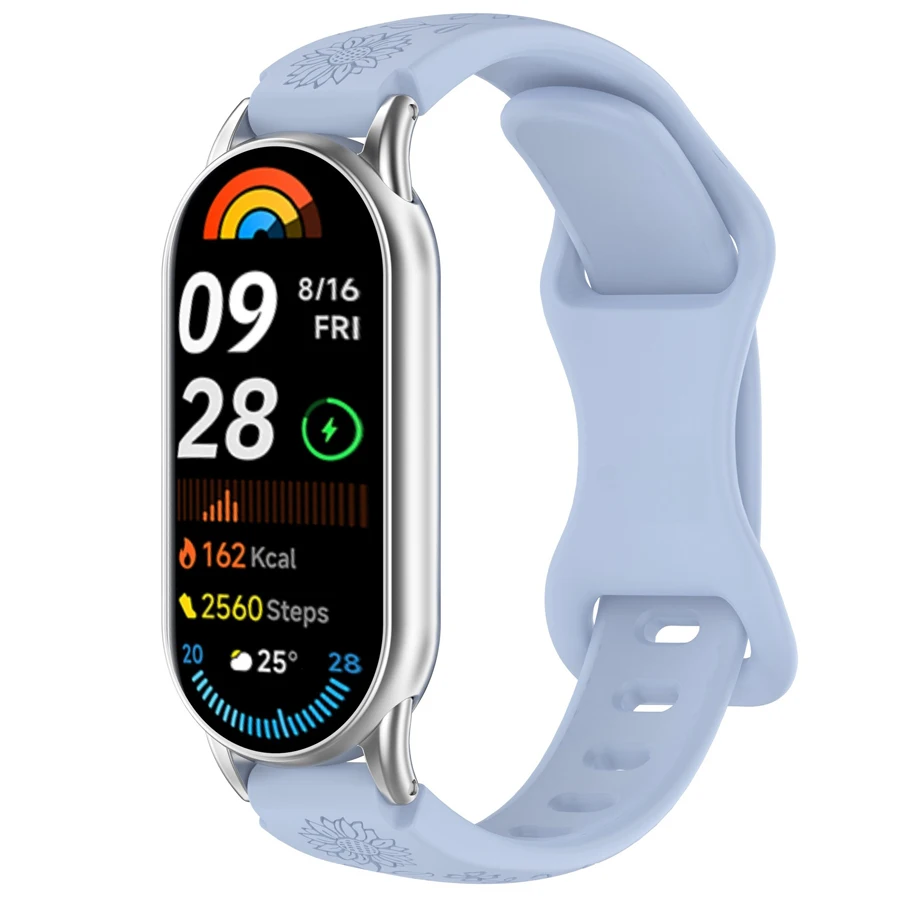 Siliconen Bloem 3D Gegraveerde Armband voor Xiaomi Band 8 9 10 Smart Horloge Ademende Horlogeband voor Xiaomi Band 8 9 10 Band