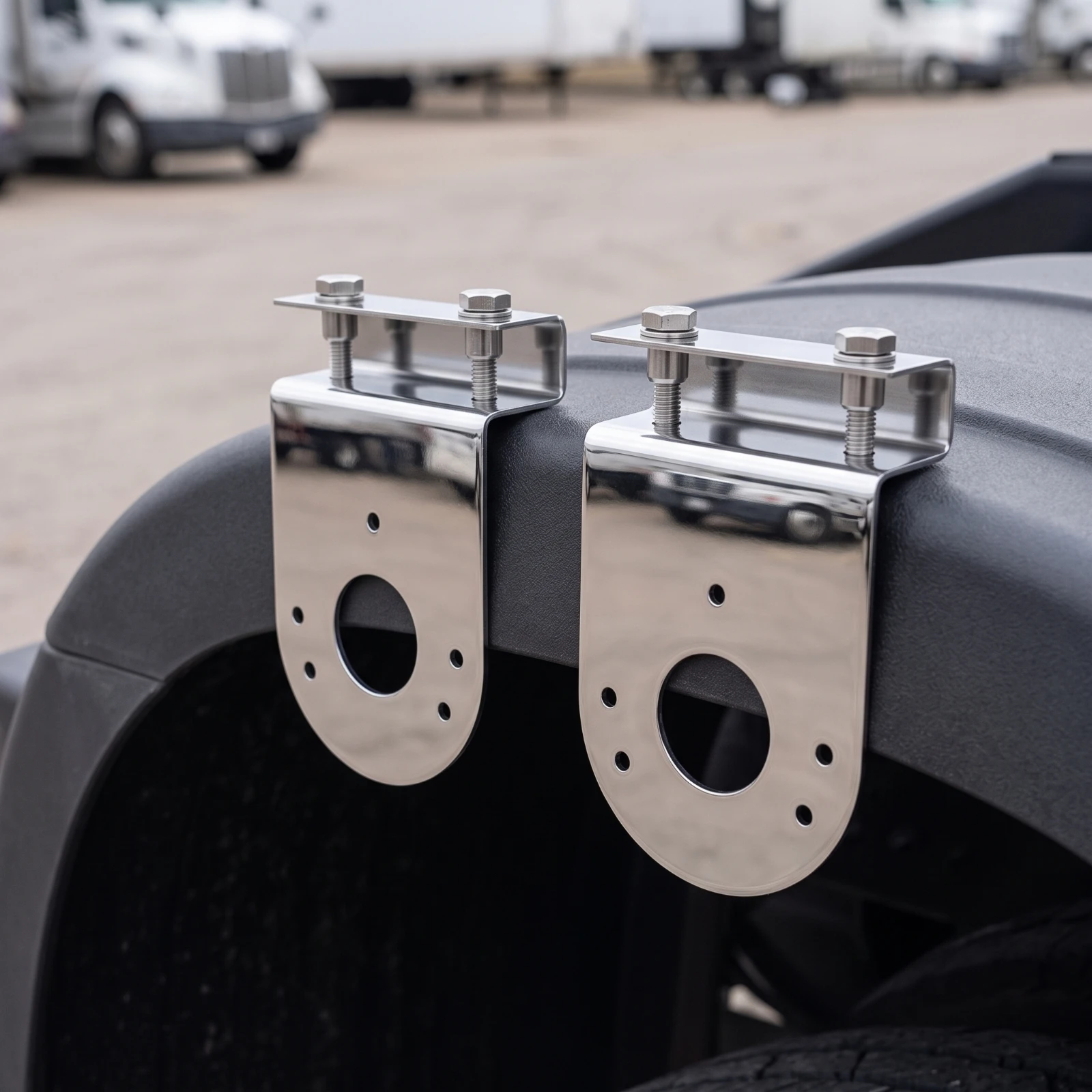2 Pieces Watermelon Light Bracket Stainless Steel Bracket with Clamp Hardware Polished Universal for Truckers, Trucks, Trailers