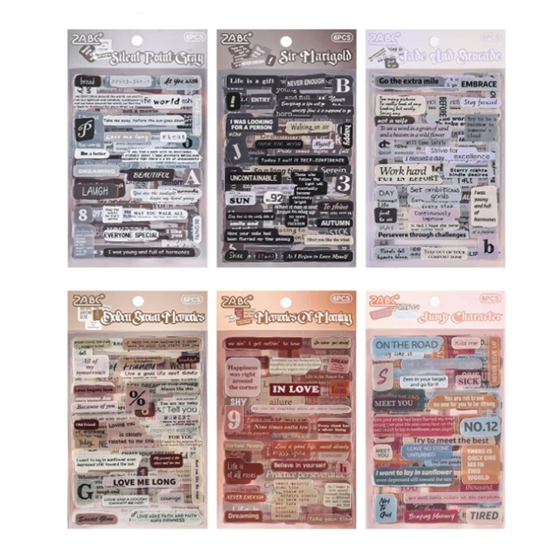 

NEW_6 Pack Quote Stickers for Journaling Scrapbooking