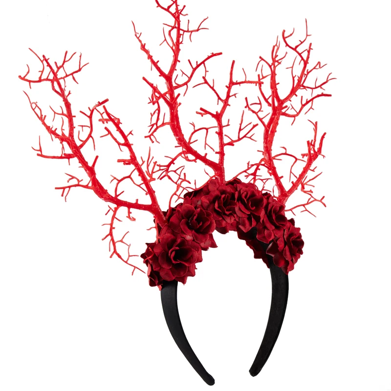 Gothic Antler Hairband Handmade Lolita Deer Ears Tree Branch Headband Halloween Christmas Headwear Party Accessories