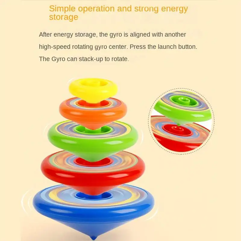 Kids Spinning Top Gyro Folding Spinning Top Toys Stacking Battle Gyro Toy Colorful Launcher Rotating Toy Party Birthday Gift