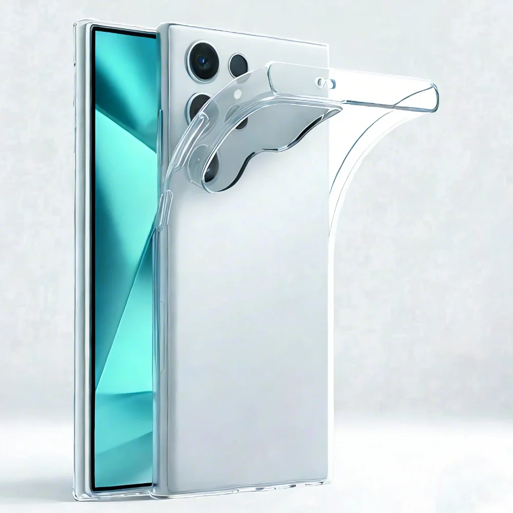 

S25ultra Silicone Case For Samsung Galaxy S25 Edge S24 S23 S21 S20 FE S22 Ultra S10 S9 S8 Plus Ultra Thin Cover Clear Soft Shell