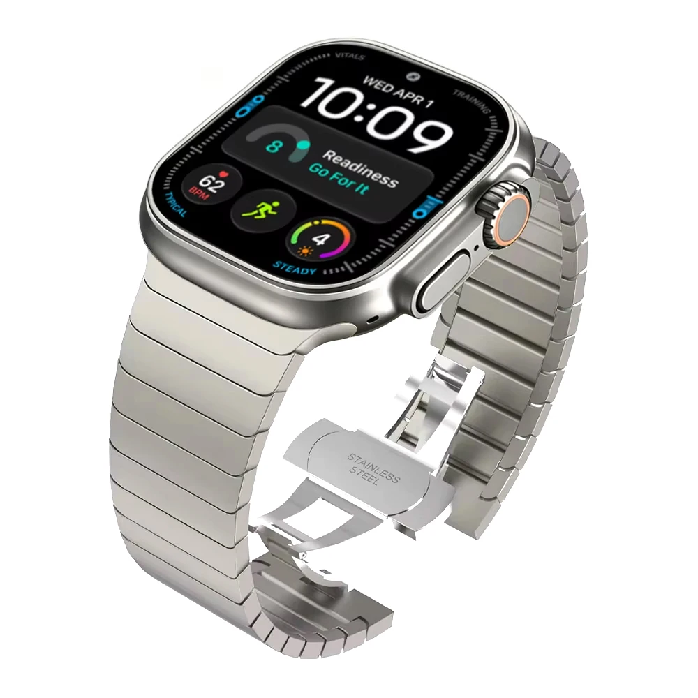 Luxuriöse Metallarmbänder für Apple Watch Ultra 4 3 2, 49mm 45mm 46mm 44mm 42mm, Gliederarmband, Correa, iWatch Series 12 11 10 9 SE