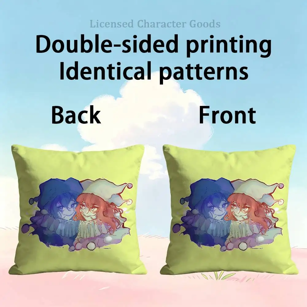 Blue Joker Jimbo B-Balatro Yuri Double Sided Print Soft Throw Pillow Cover Washable RV Camper Interior No Insert
