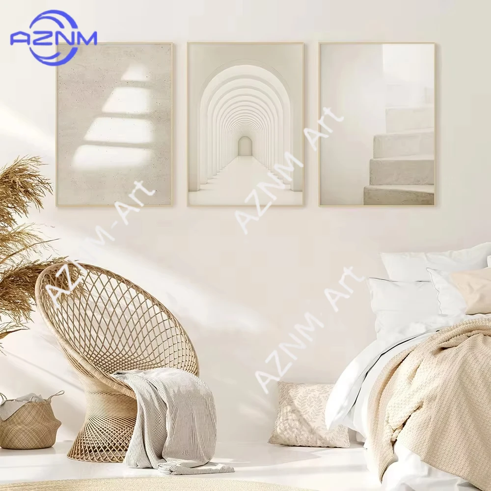 1/3 Stück Neutrale Nordische Böhmische Minimalistische Moderne Boho Poster Leinwanddruck Wandkunst Bild für Wohnzimmerdekoration