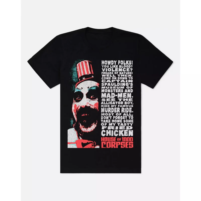 

Fried Chicken 0422 Retro Horror Movie House of 1000 corpses Scary Halloween Gift t shirt Captain spaulding Graphic clothes