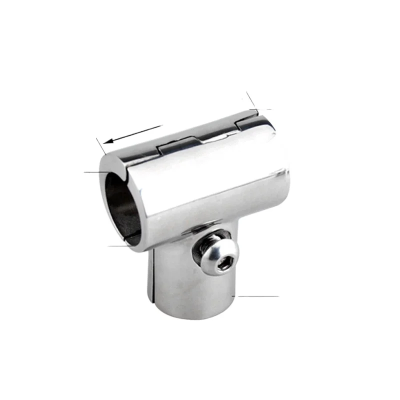 316 Stainless Steel Mirror Polished Split Tee, 60° 90 Degree Open Tee Pipe Fitting Marine Yacht Hardware