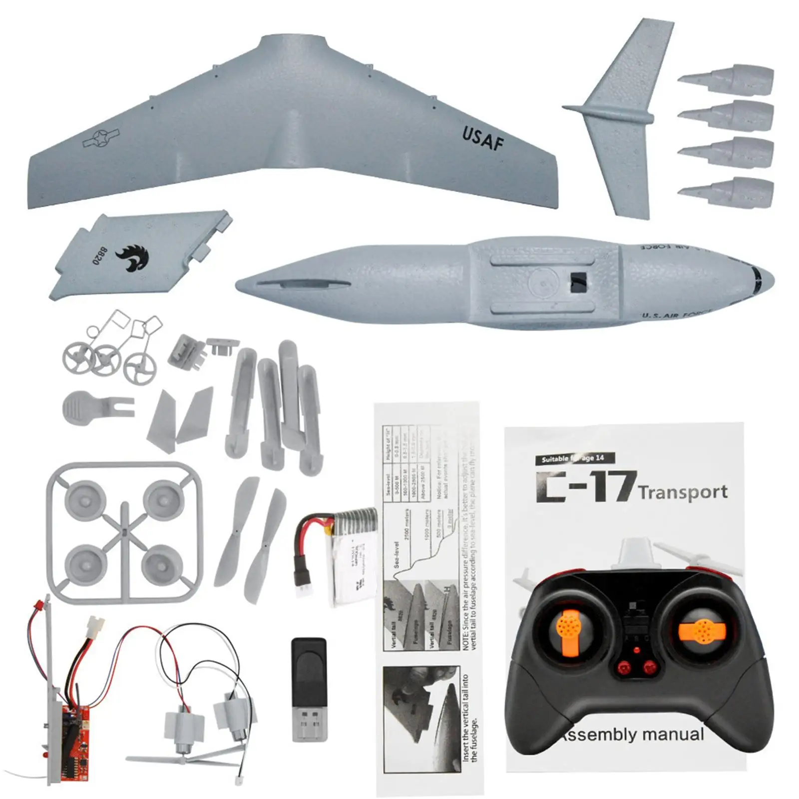 Hand Throwing Model Transport Aircraft Trading Glider Landbow Channels Upgraded RC Airplane Plane