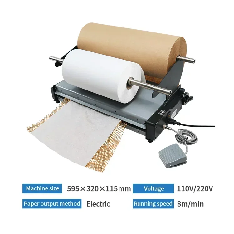 Fast Delivery Electric Automatic Making Buffer Filling Wrapping Cushion Kraft Paper Packaging Honeycomb Paper Dispenser Machine