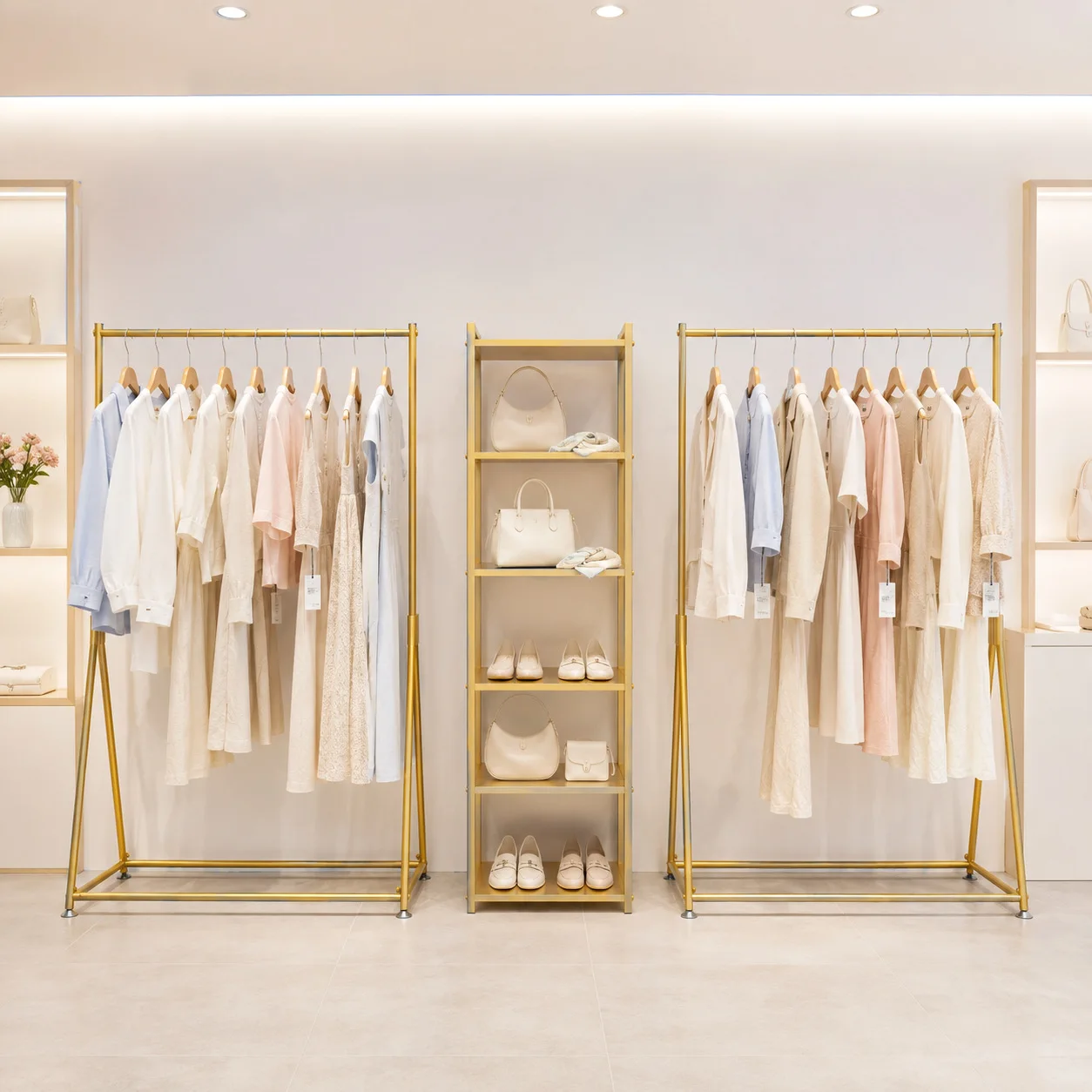 Clothing Store Display Shelf Gold Multi-layer Shelf Household Bedroom