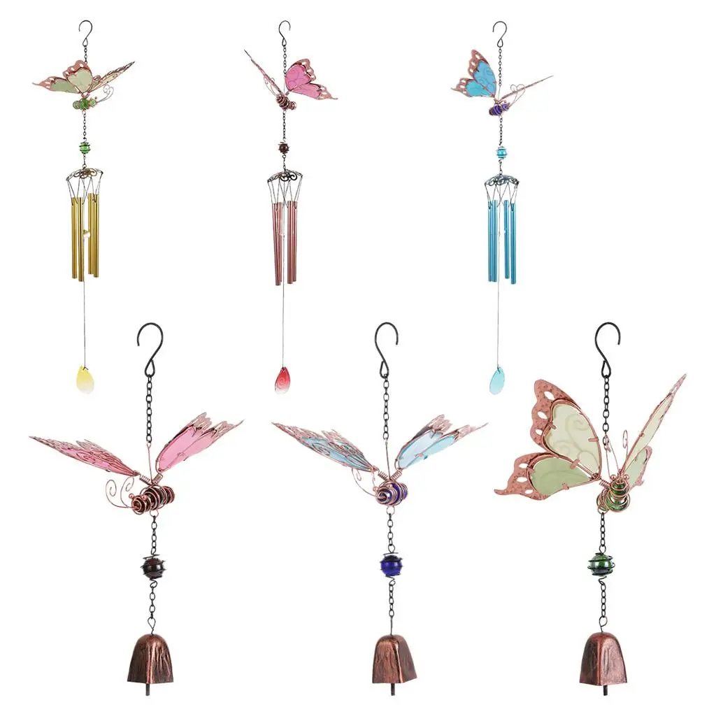 Luminous Wind Chimes Cute Indoor Butterfly Shaped Yard Decoration Birthday Gift for Lover