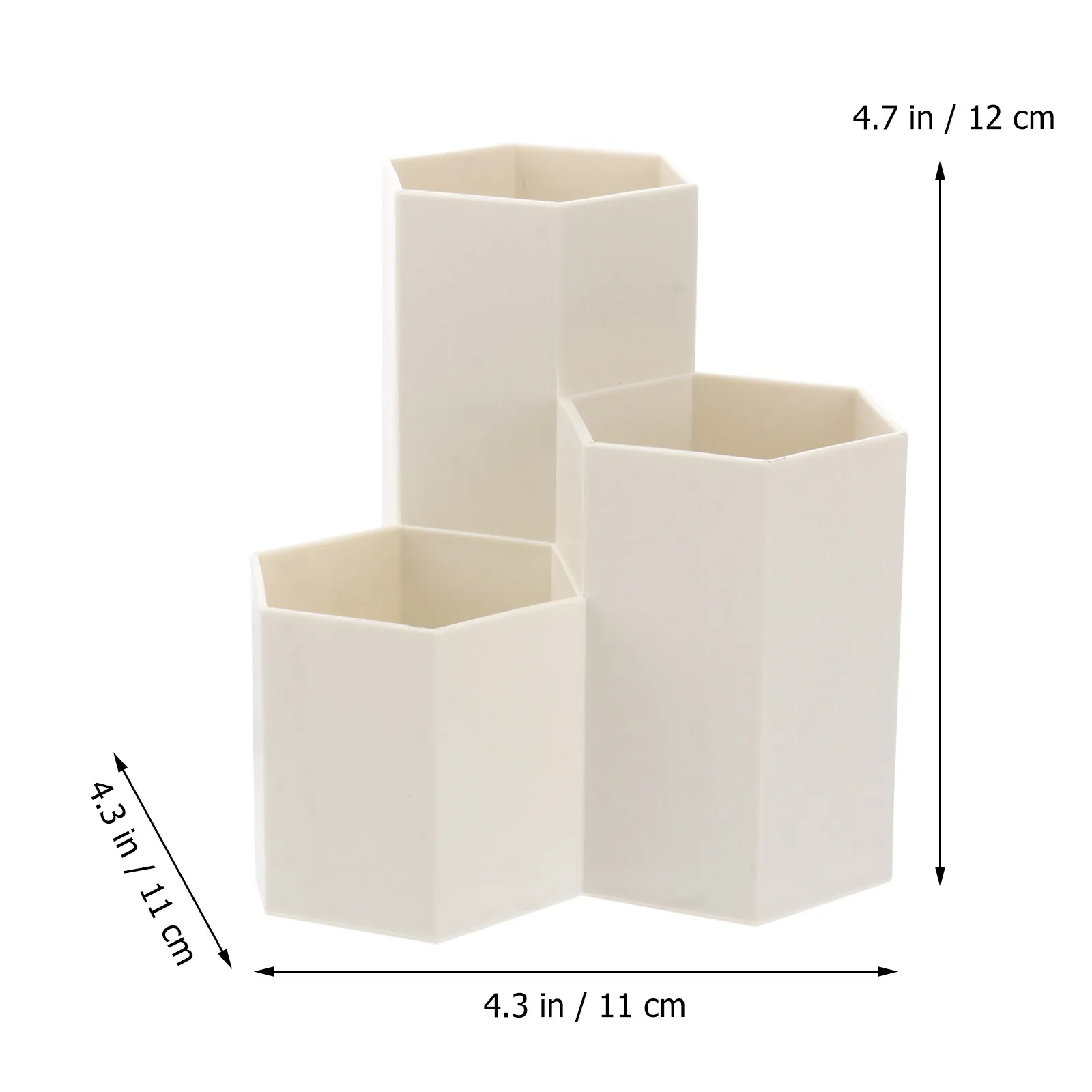 Premium Ps Hexagonal Pencil Holder Desktop Storage Box for Pens Cosmetics Trinkets 4.7 X 2.5 Inch Sturdy Lightweight Organizer