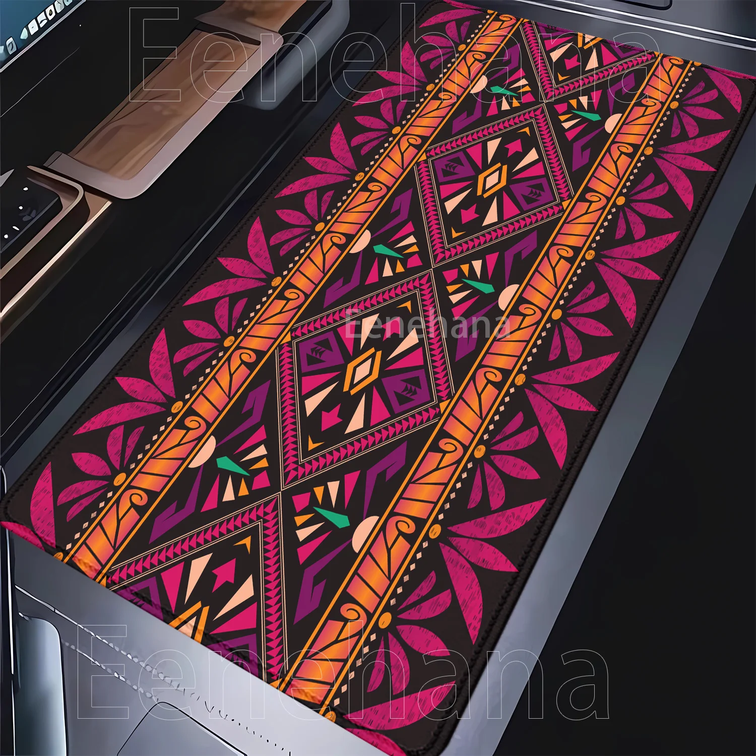 Mauspad Persisch geheimnisvoll Retro Muster PC Gamer Mousepad Gummi Gaming Tastatur Bürozubehör Gummi Overlock Schreibtischunterlage