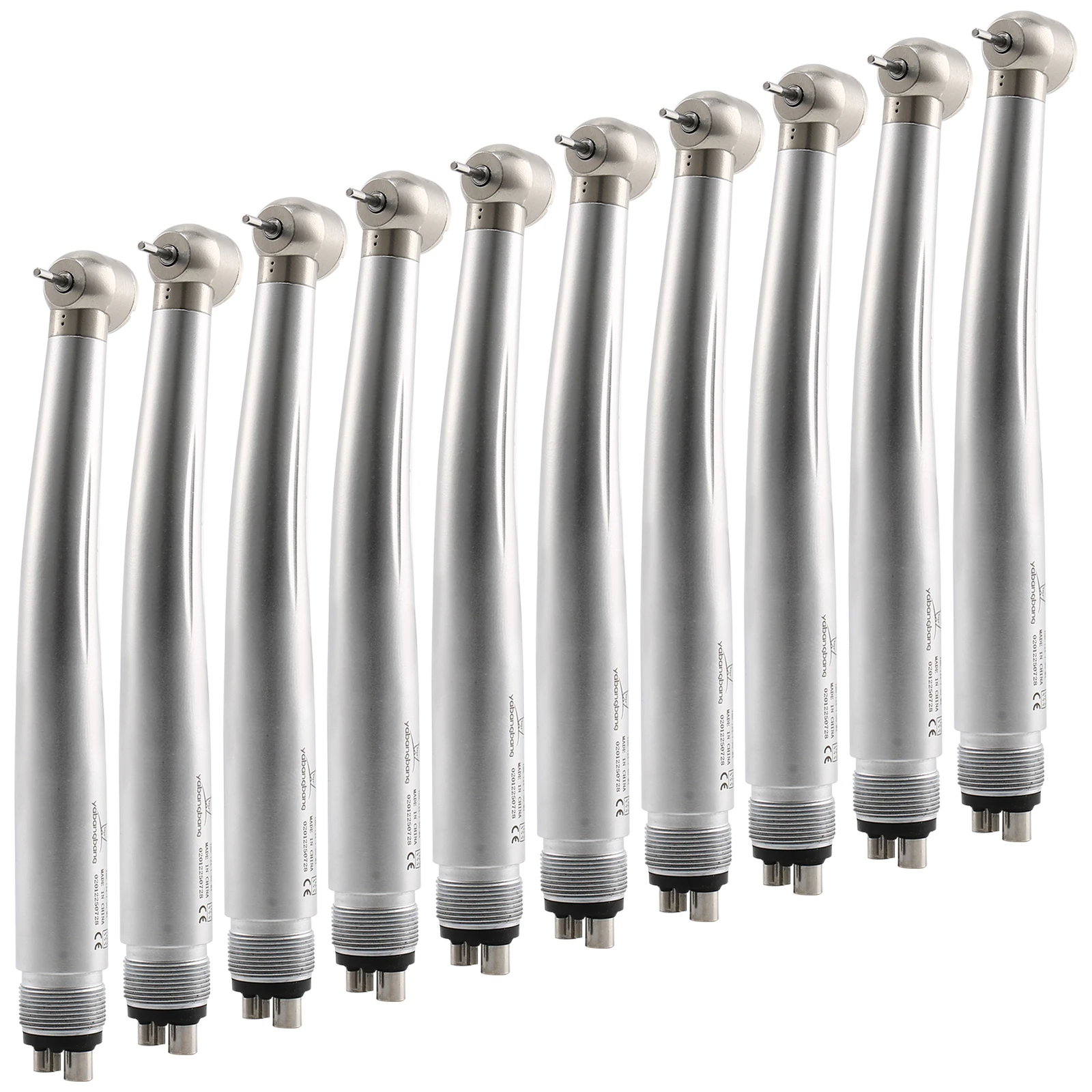10 pcs Dental 4 Hole Large Head Air Turbine High Speed Handpiece Push Button Large Head Stainless Steel