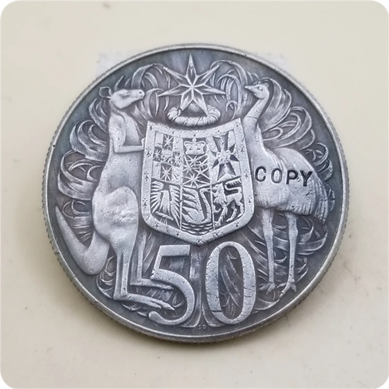 1966 أستراليا 50 سنت عملة نسخة