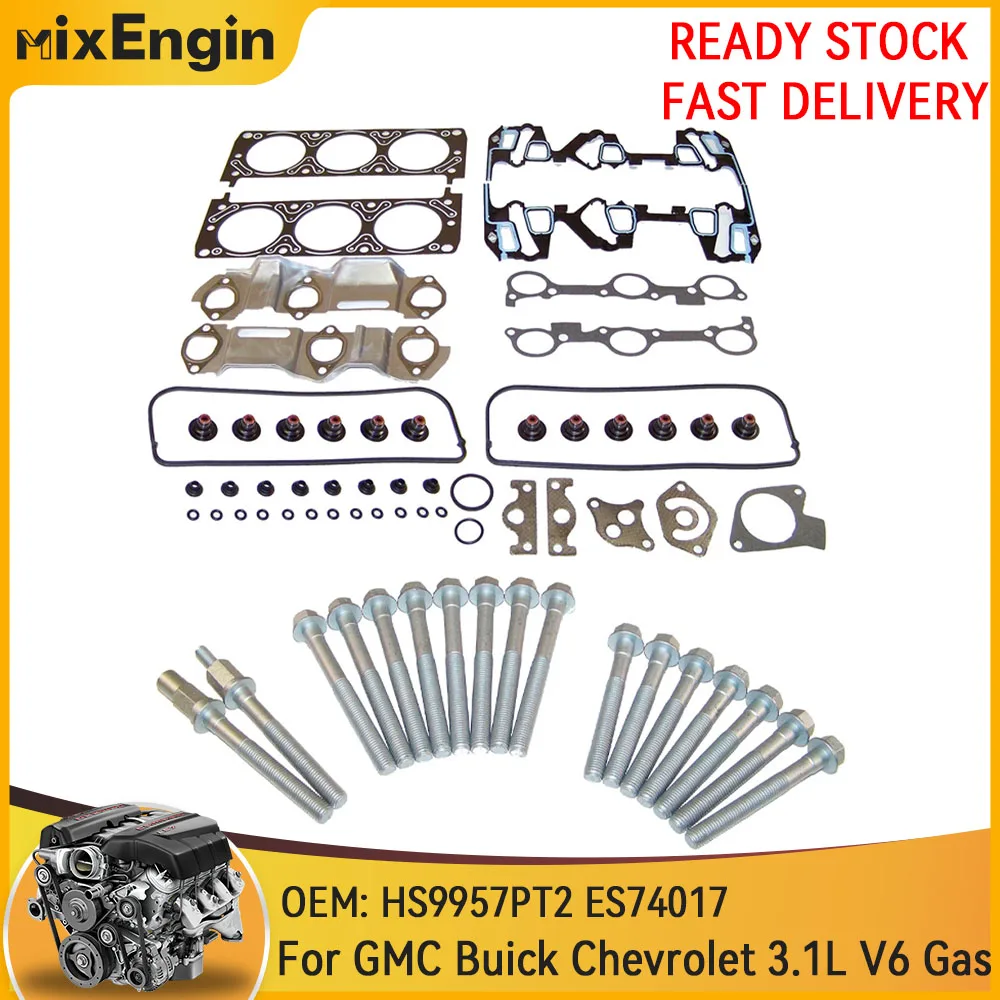 

Engine Full Gasket Set Head Bolt Fit 3.1 L For GMC Buick Chevrolet Malibu Oldsmobile Pontiac 3.1L OHV 12V V6 GAS 95-99 HS9957PT2