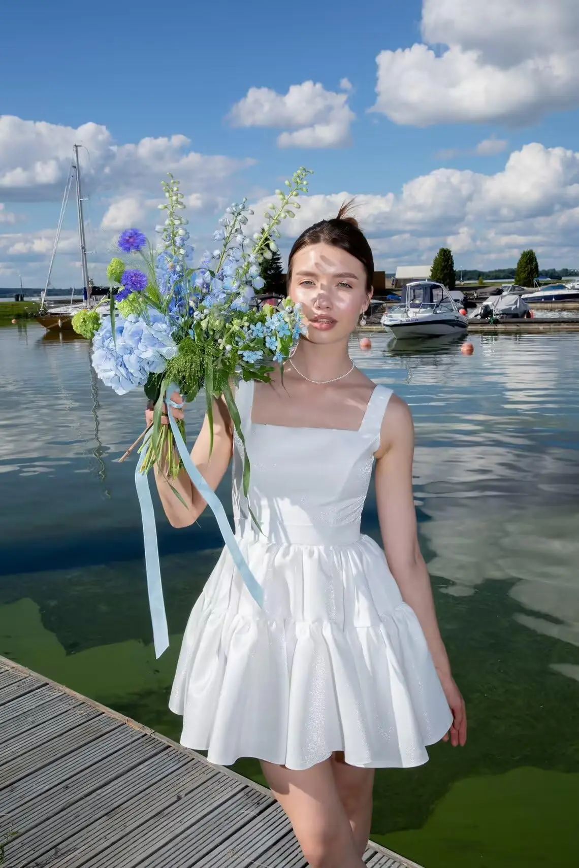 

Satin Strapless Homecoming Dresses for Teens Short A Line Satin Corset Cocktail Graduation Party Dress