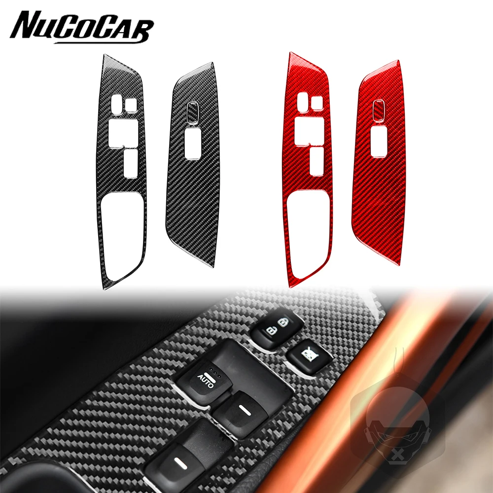 

For Hyundai Veloster 2011-2017 Carbon Fiber Window Lift Control Button Panel Cover Car Interior Accessories Decorative Stickers