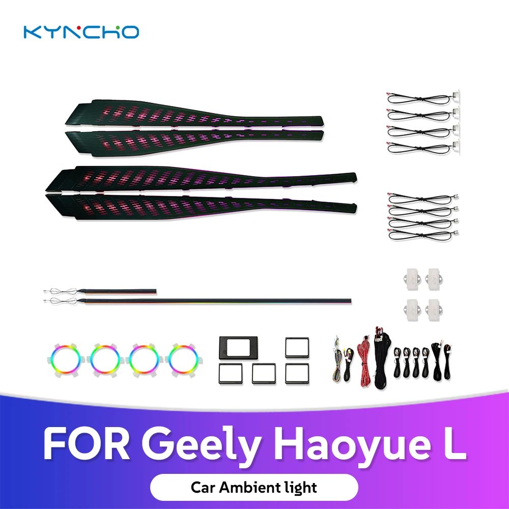 

KYNCHO for Geely HaoyueL Car Ambient Light Symphony LED Diode Modification for Enhanced Interior Lighting Auto Interior Lighting